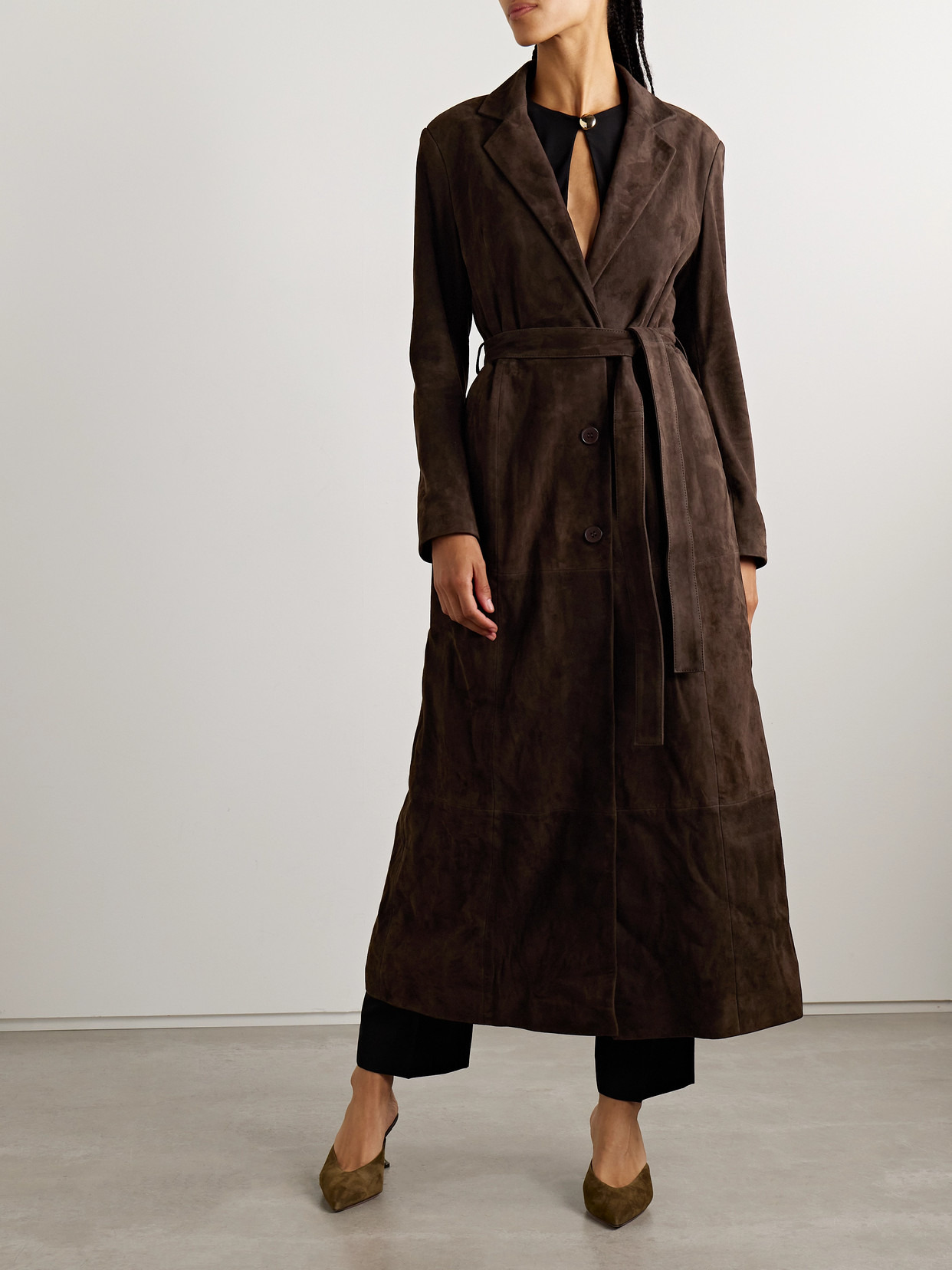 Vesper Belted Suede Coat - 4