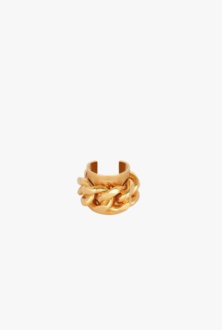 Gold-tone brass chain ring - 1