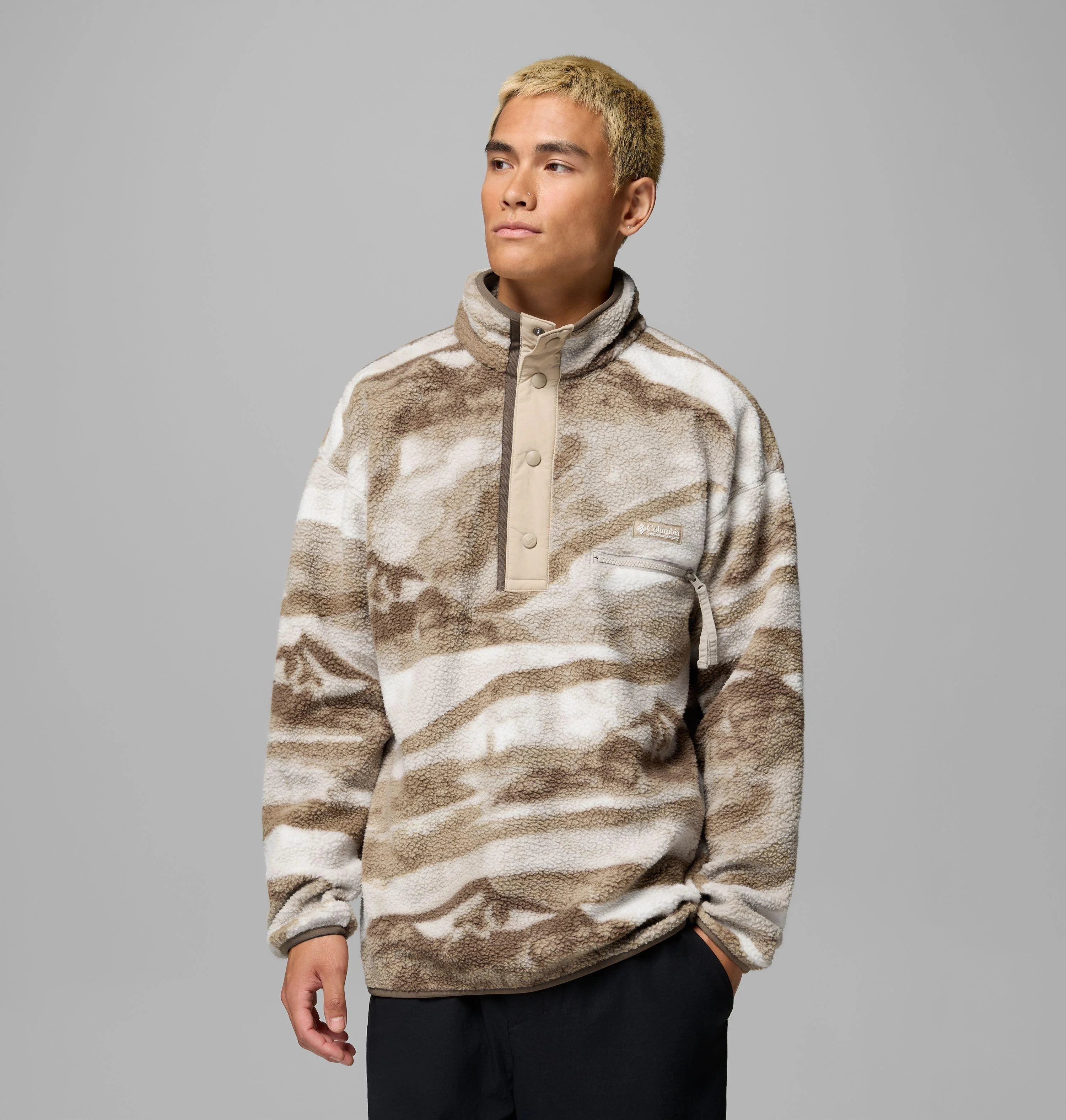 Men's Helvetia II Printed Half Snap Printed Fleece Pullover - 1