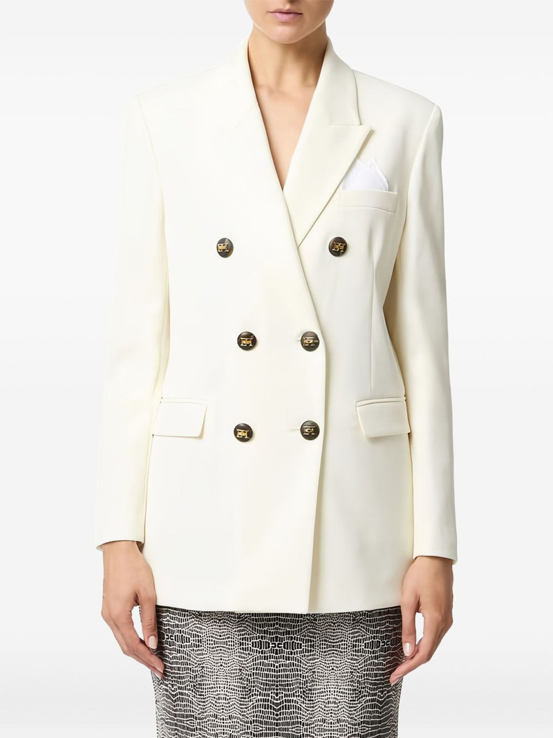 ELISABETTA FRANCHI double-breasted pocket-square blazer outlook
