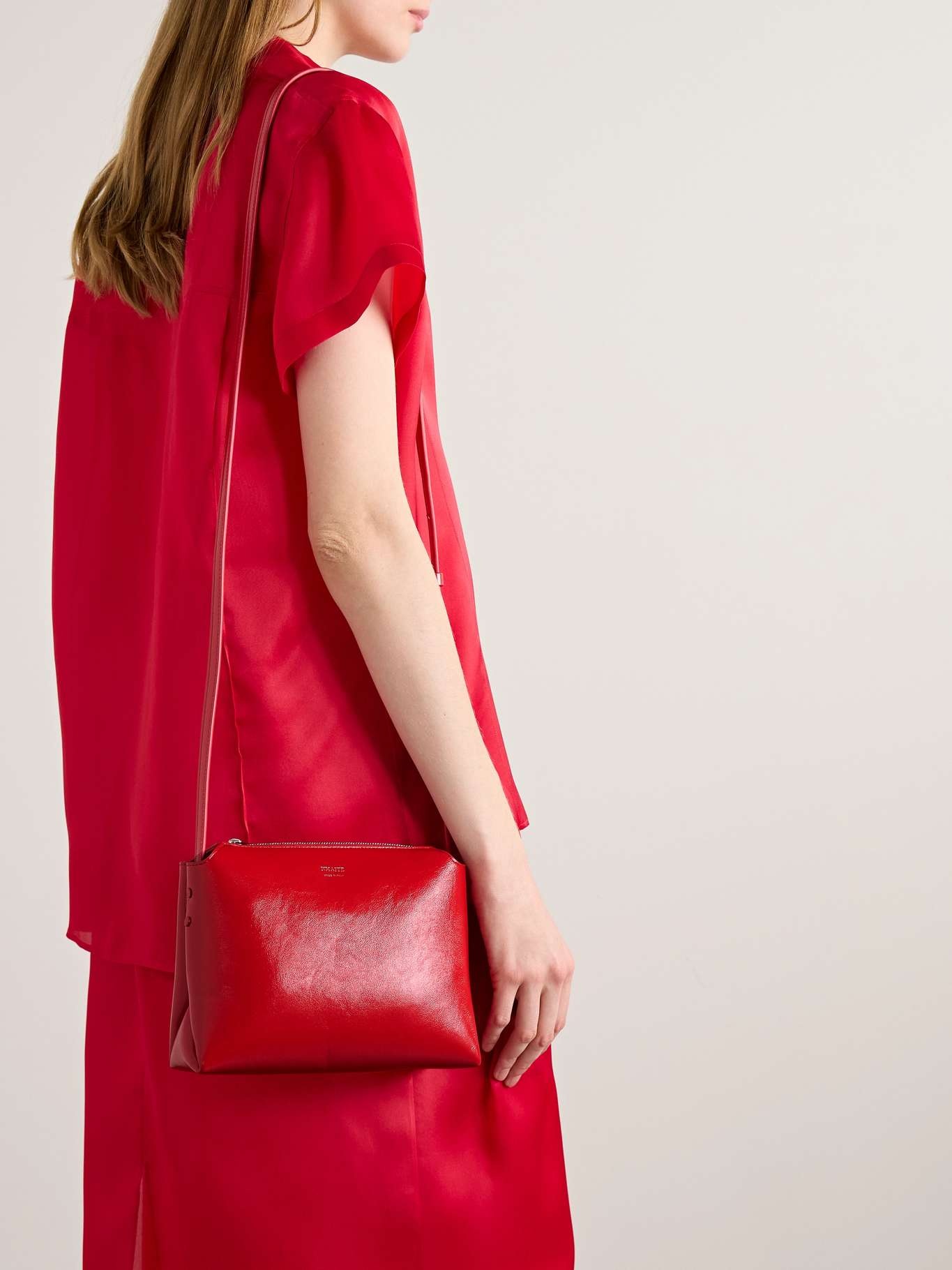 Lina medium leather shoulder bag Red - 2