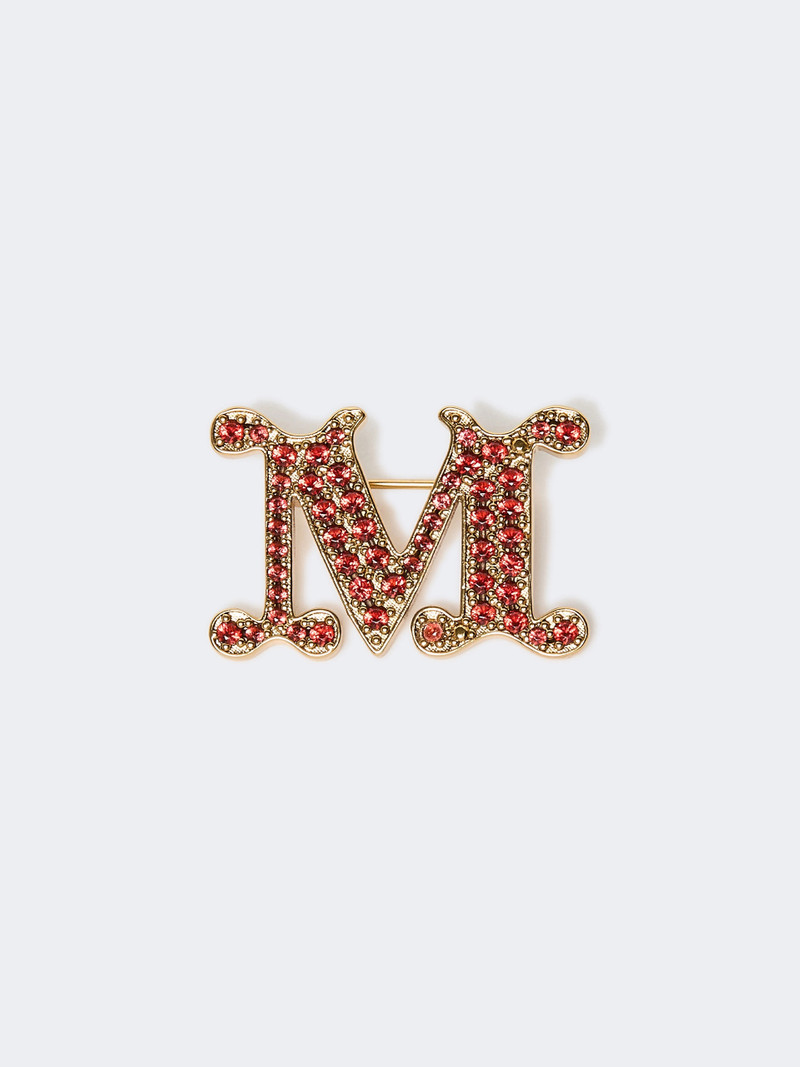 FACELLA Crystal-adorned Monogram brooch - RED 1