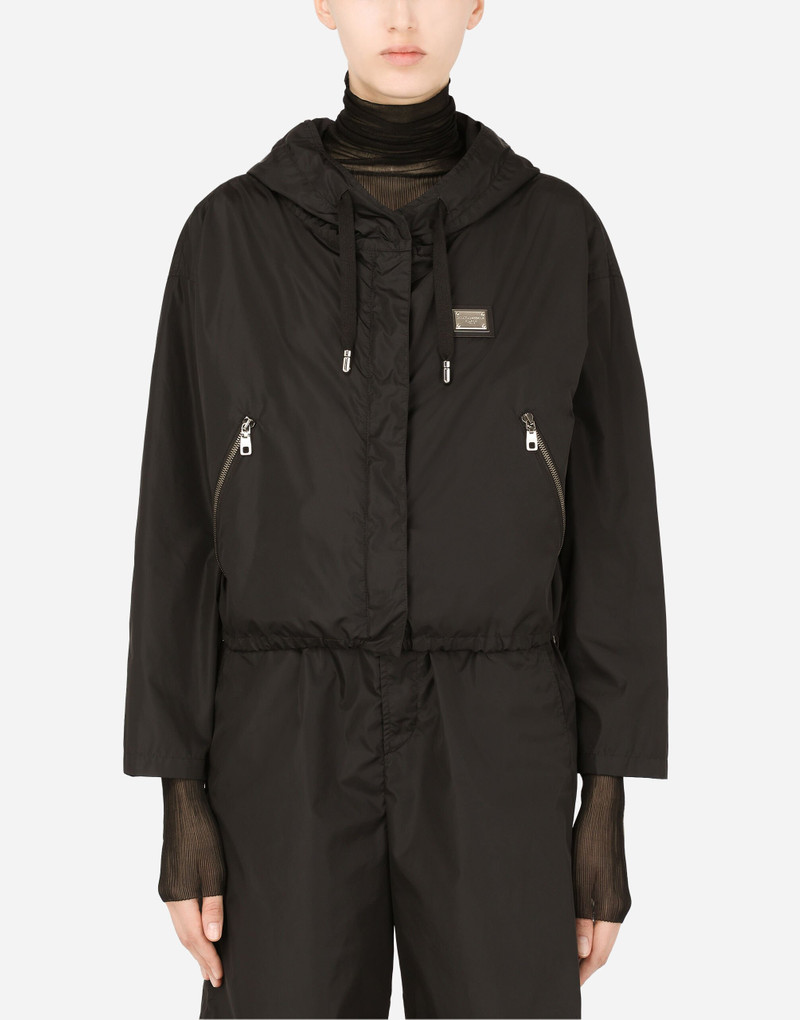 Dolce & Gabbana Technical fabric windbreaker with hood outlook