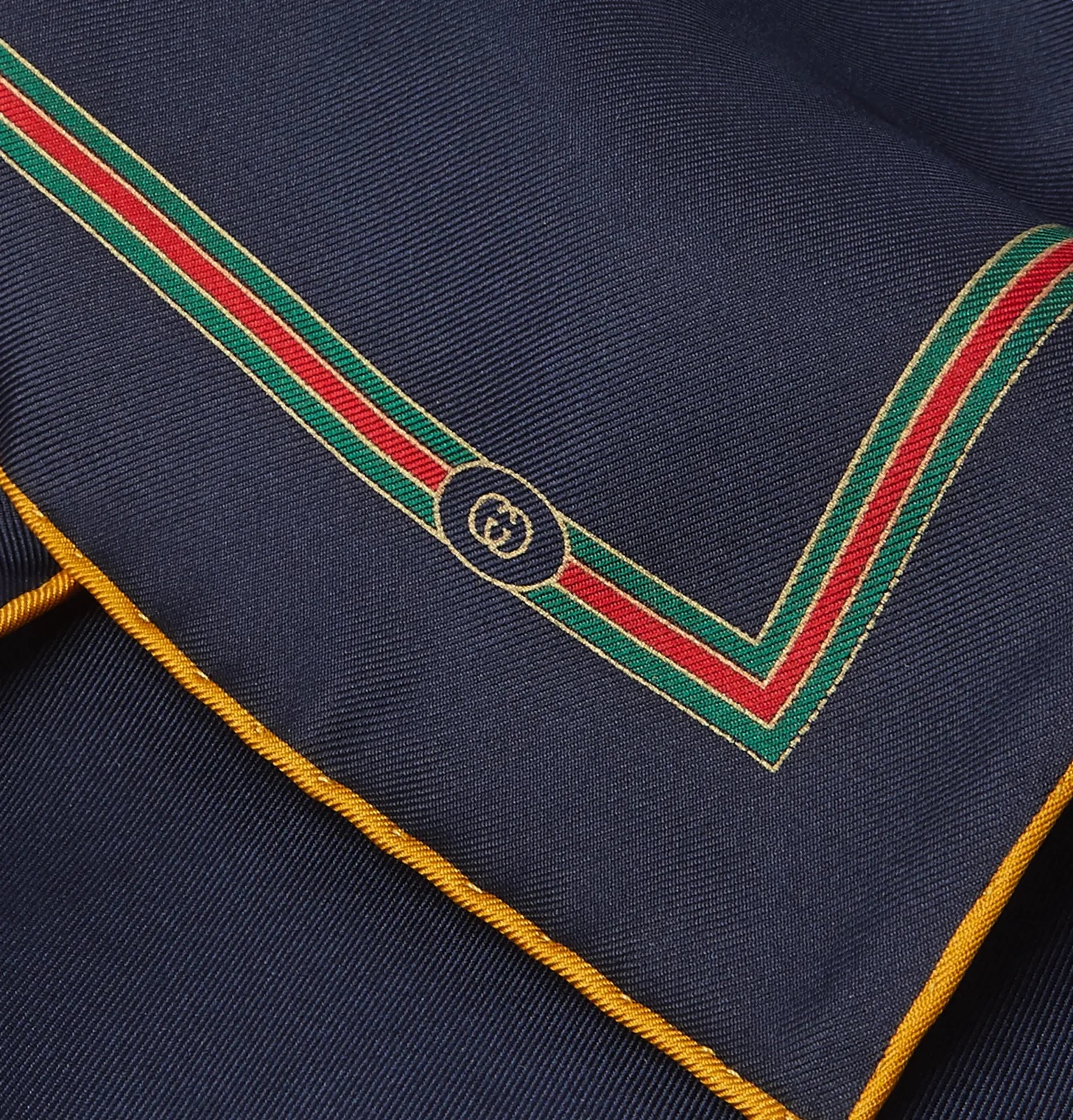 Logo Contrast-Tipped Silk Pocket Square - 4