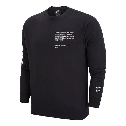Nike Swoosh Athleisure Casual Sports Sweatshirt 'Black' DJ0466-011 - 1