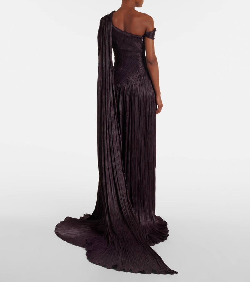 Draped pleated silk chiffon gown 3