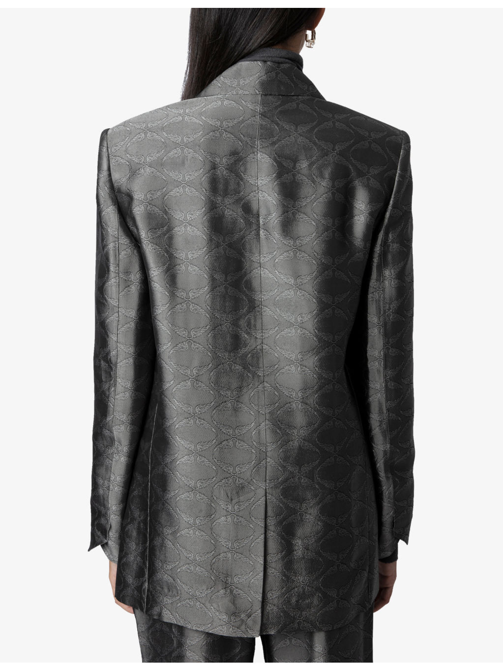 Vegy monogram-jacquard single-breasted woven blazer - 4