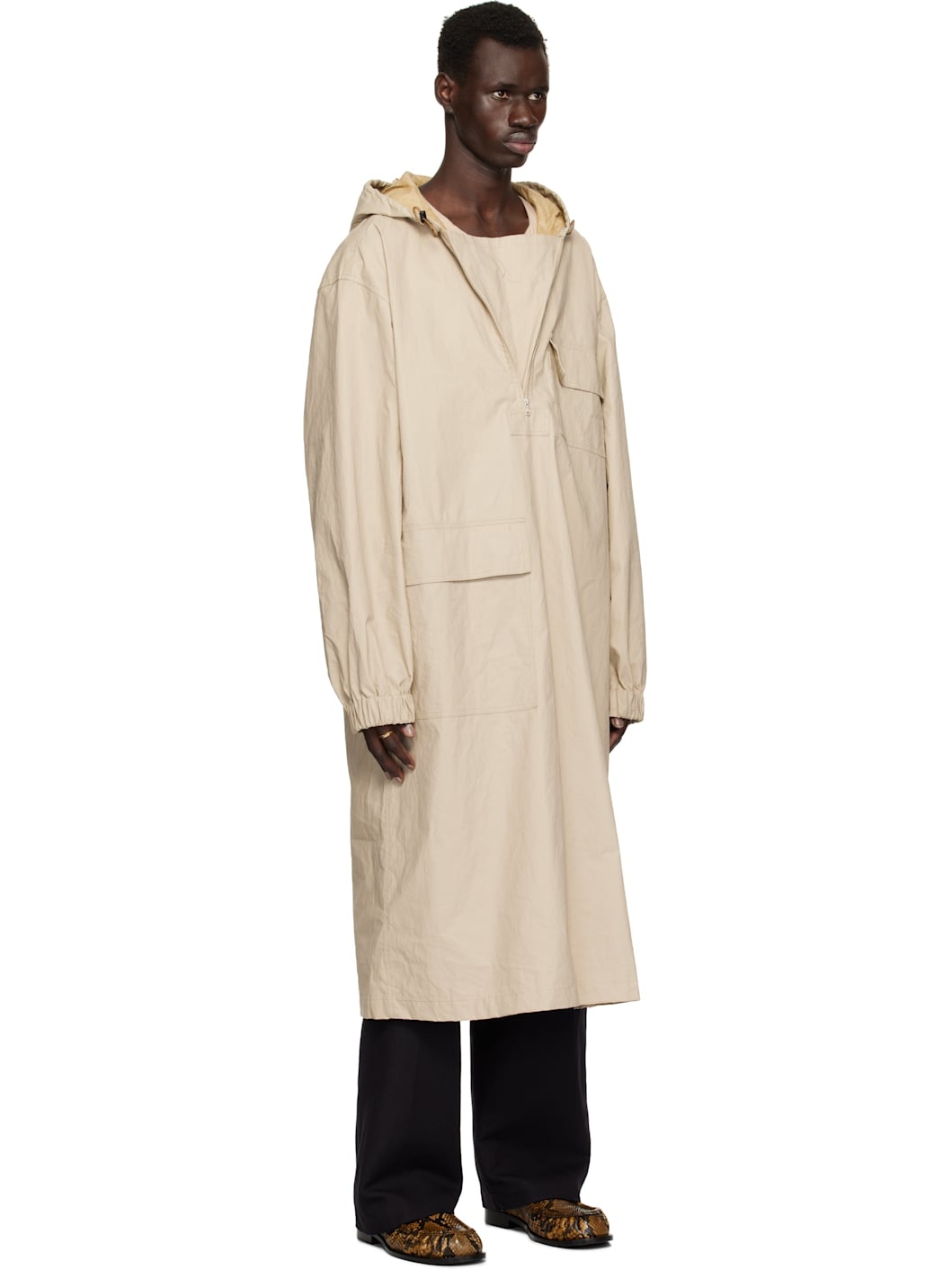 Beige Half-Zip Coat - 2