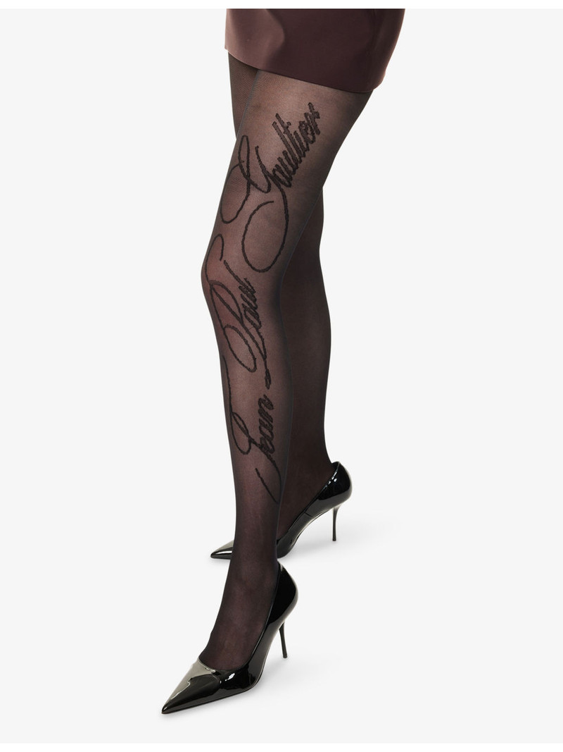 Jean Paul Gaultier Logo-Script Sheer Tights outlook