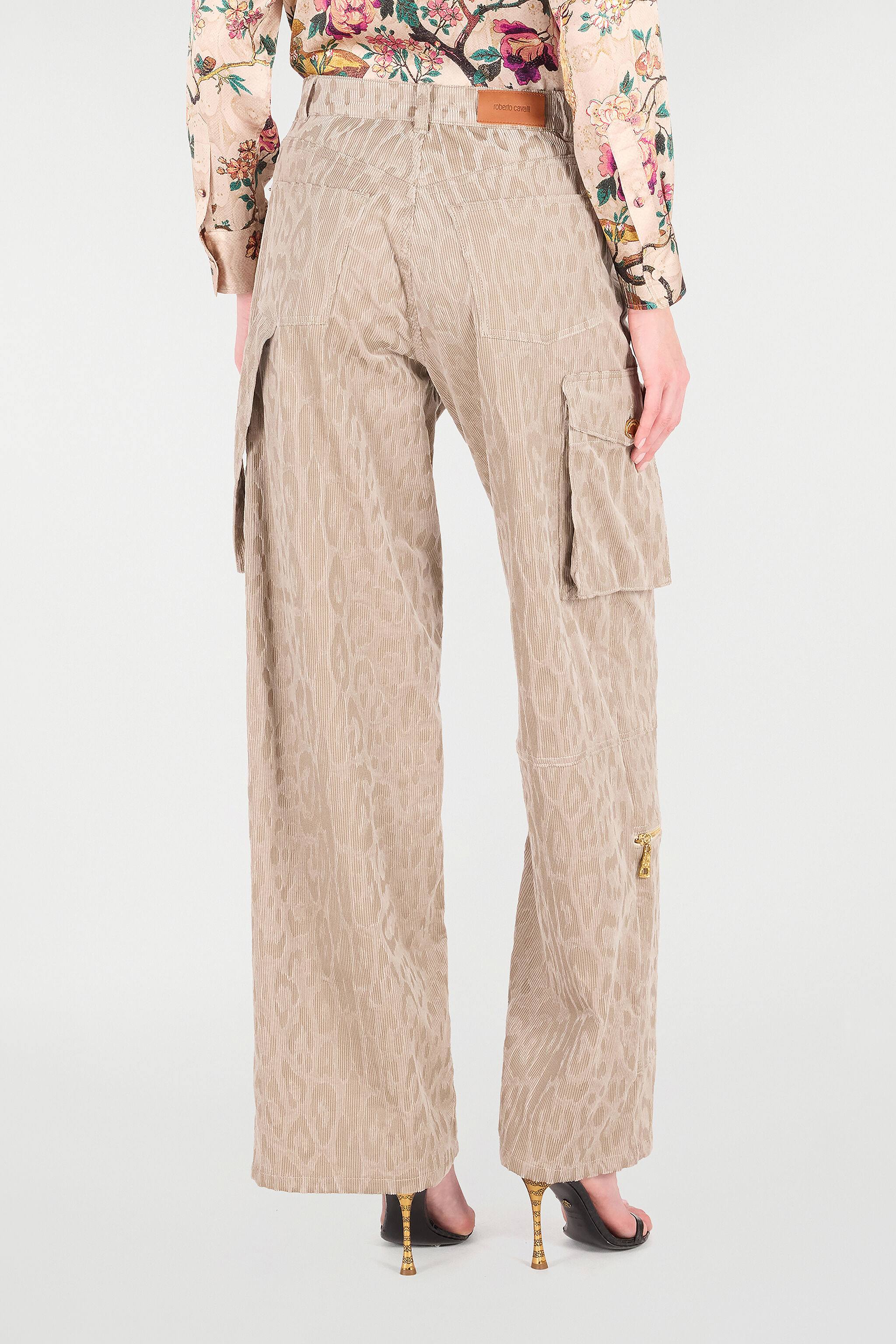 Cargo Pants With All-Over Jaguar Skin Pattern - 4