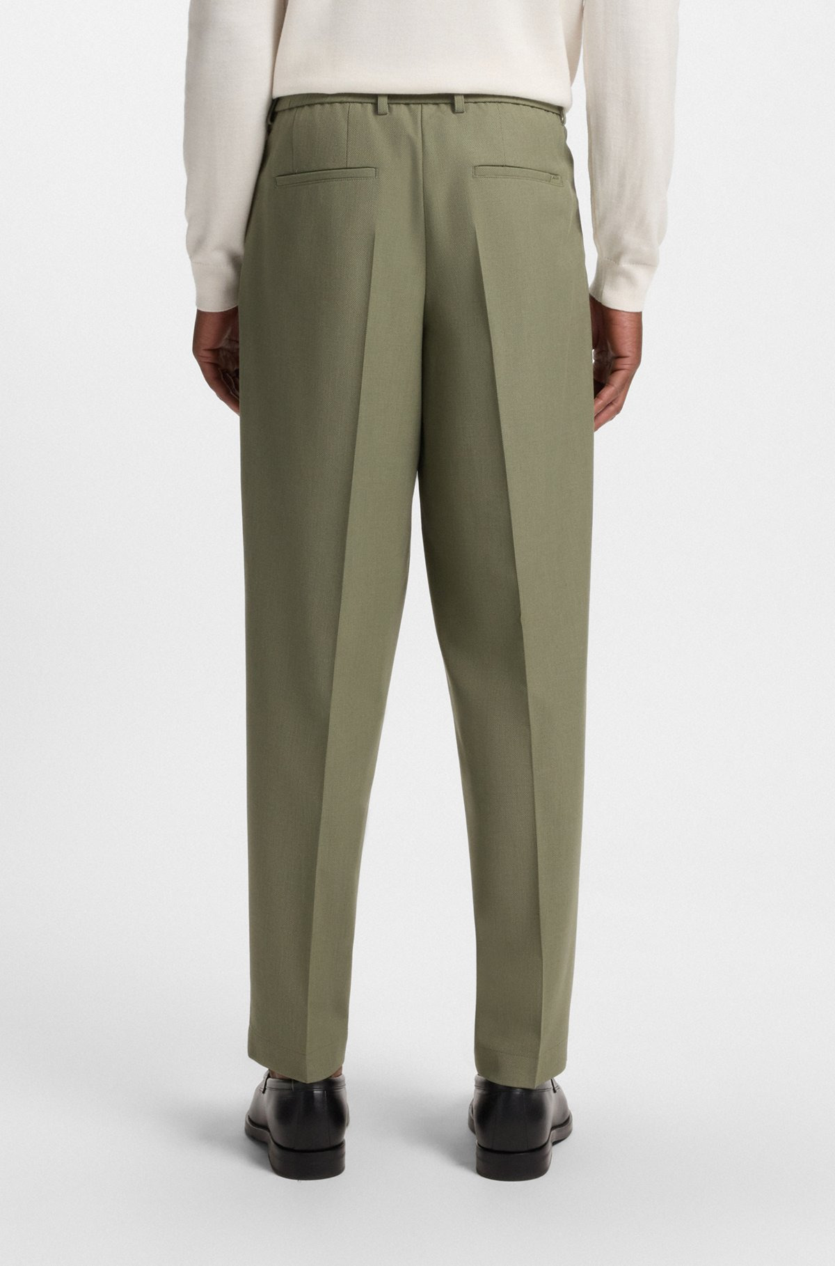 RELAXED-FIT TROUSERS IN MACHINE-WASHABLE STRETCH FABRIC - 4