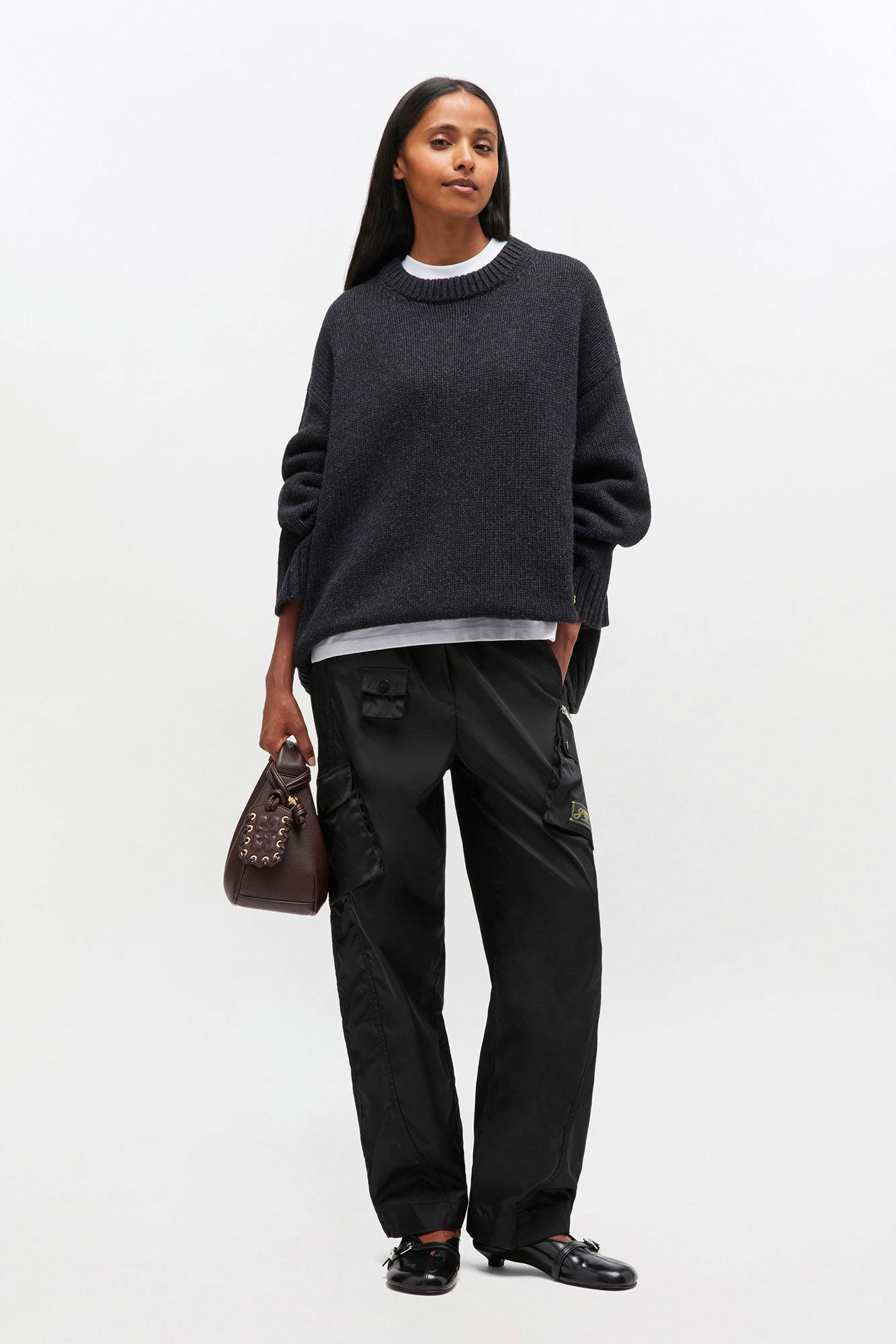 DARK GREY WOOL MIX SWEATER - 3