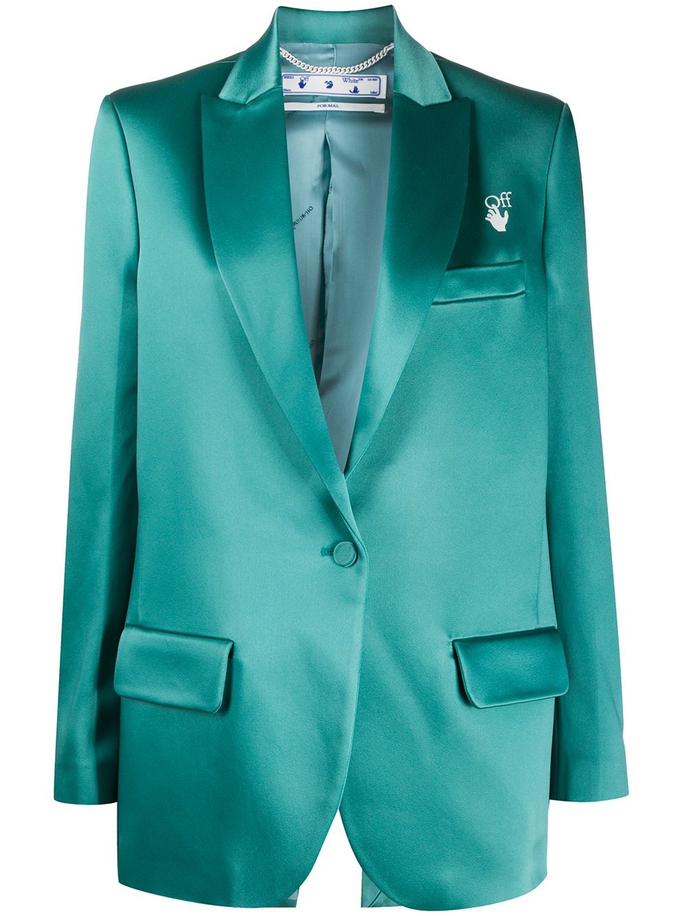 satin-effect single-breasted blazer - 1