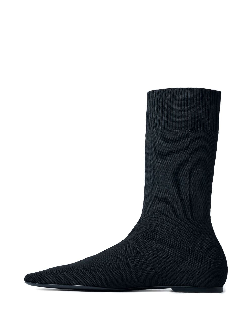 square-toe ribbed-knit boots - 3