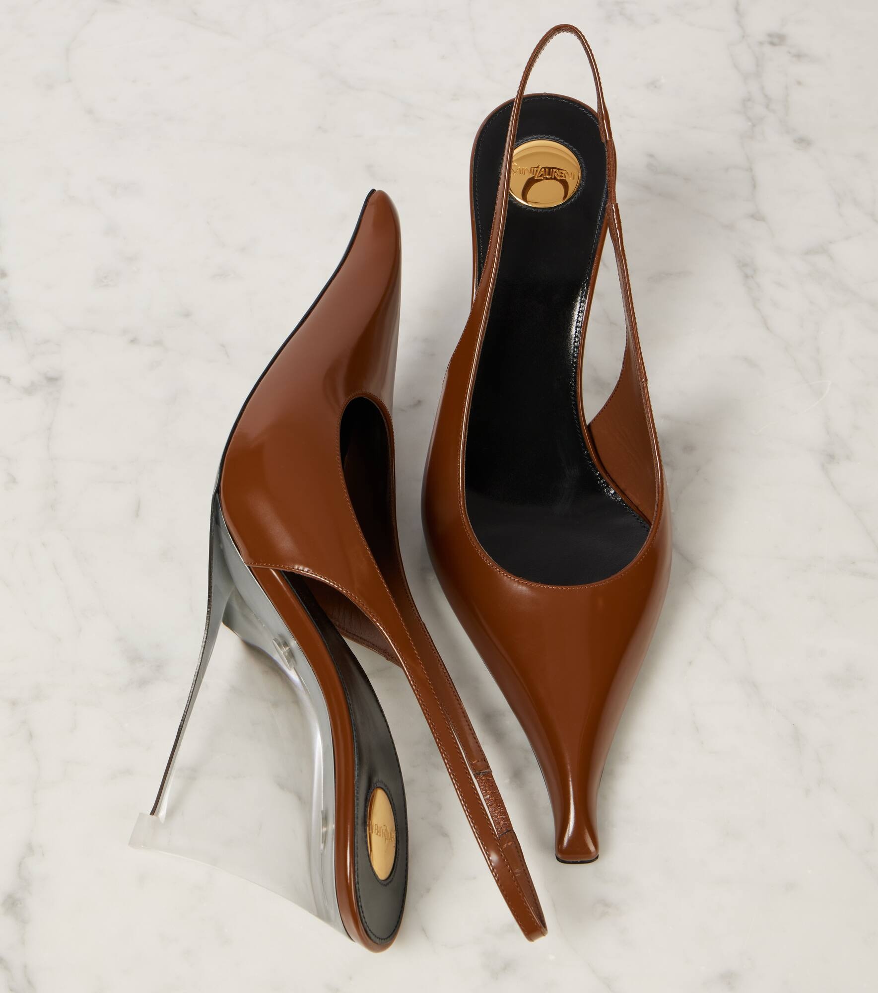 Miller 80 leather slingback wedges - 5