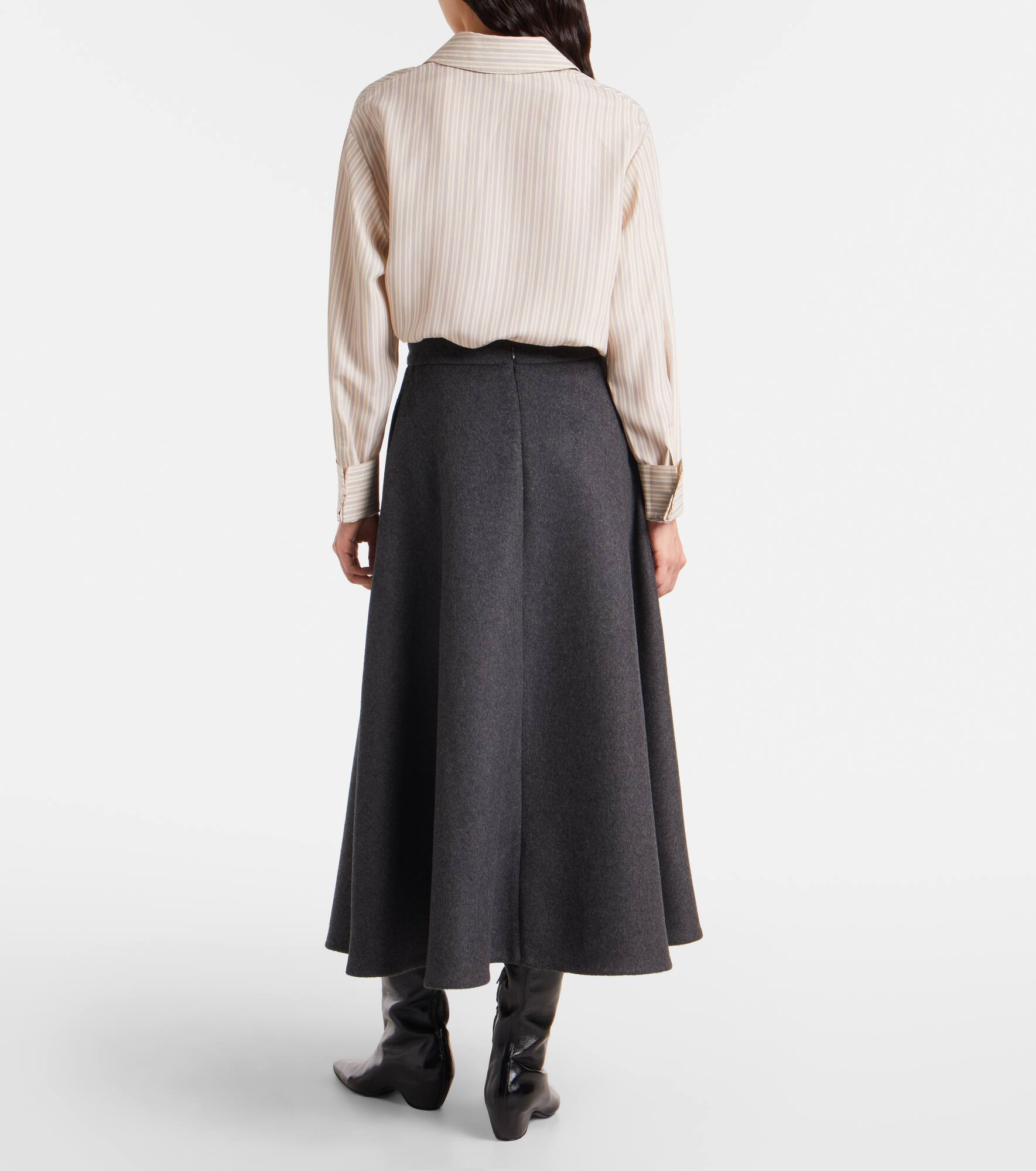 Wool-blend midi skirt - 3