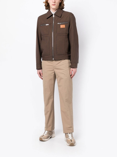 VERSACE wool check-pattern shirt jacket outlook