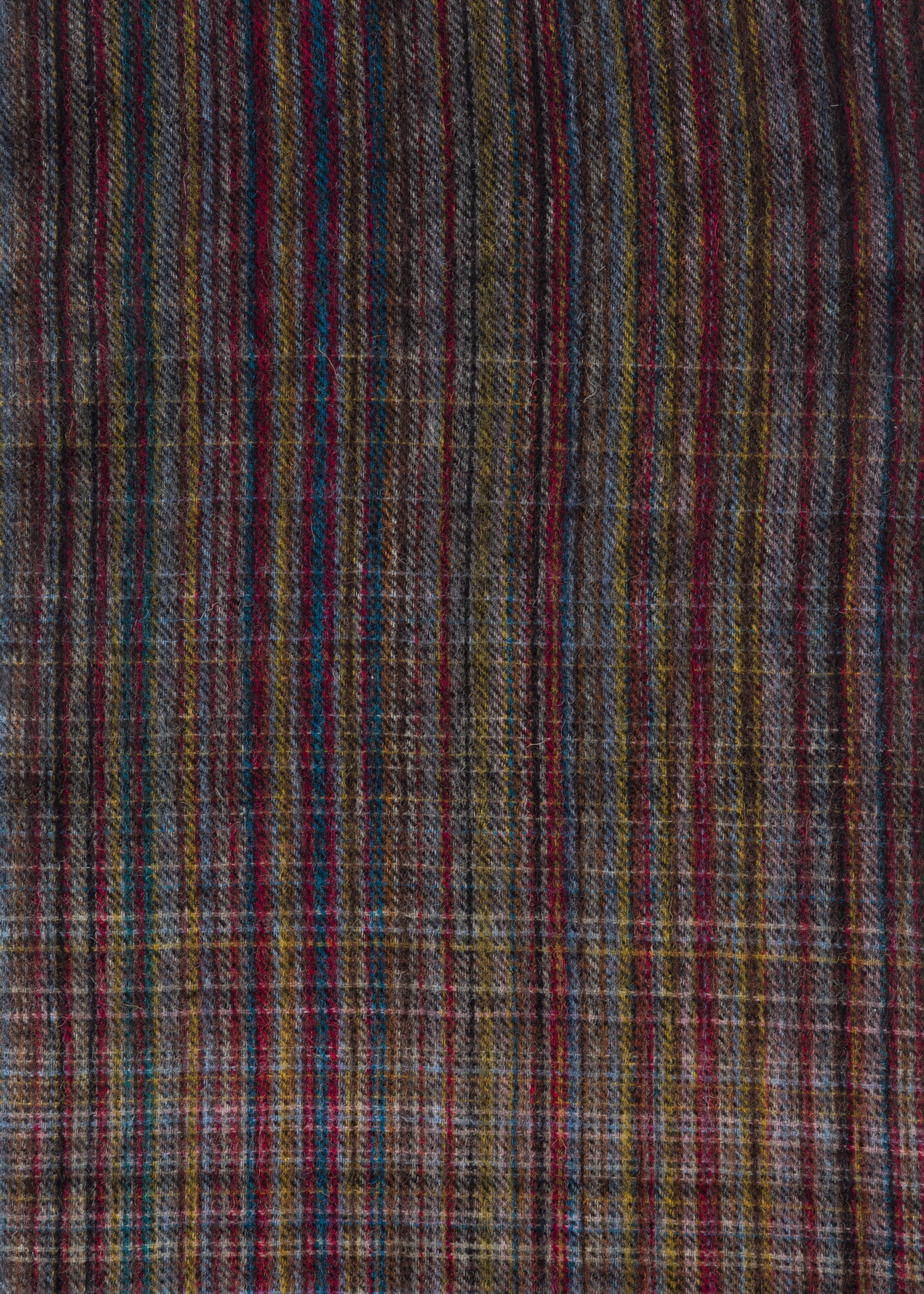 Mixed-Stripe and Check Wool Scarf - 3