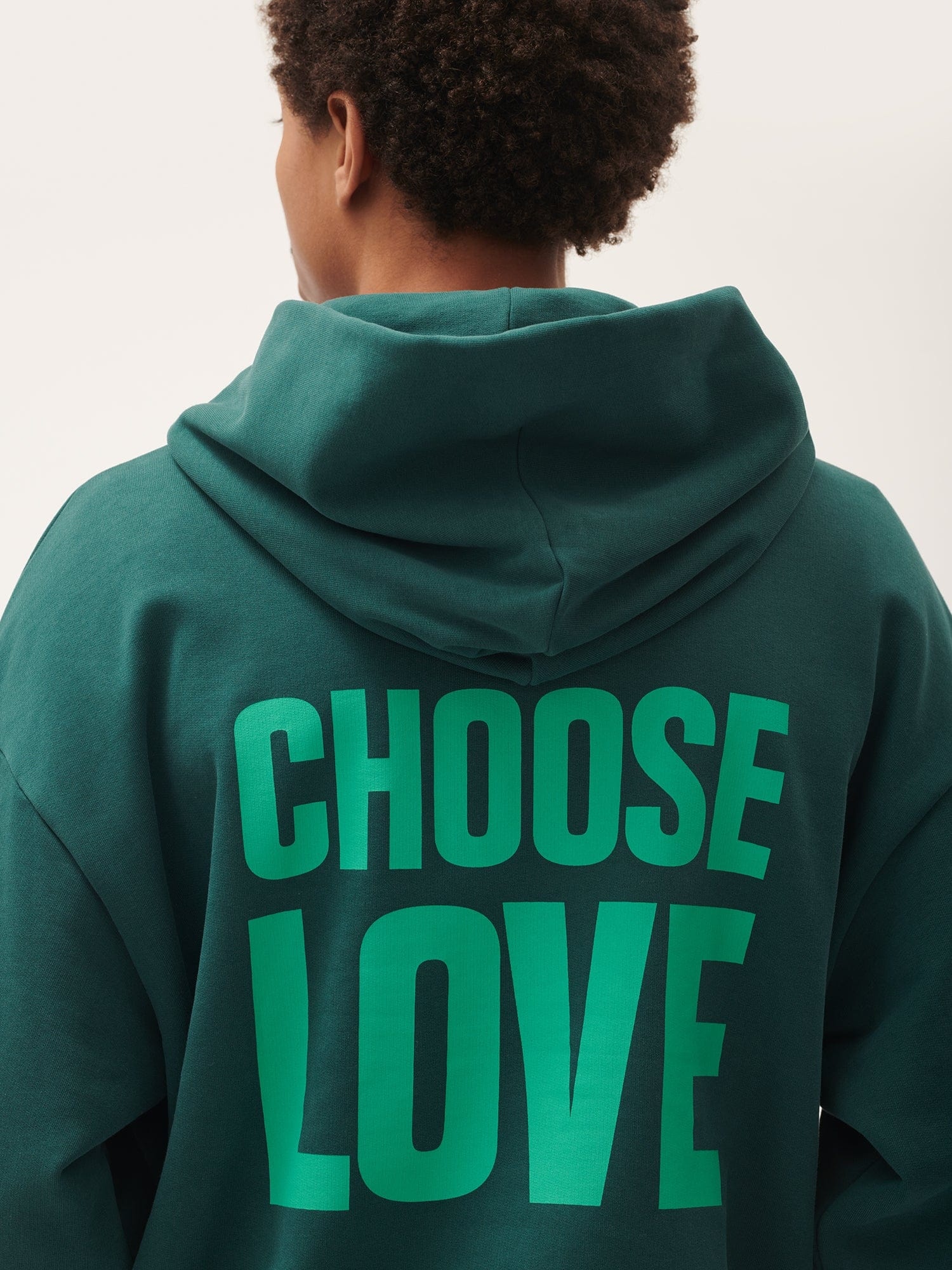 PANGAIA Mens Choose Love Heavyweight Hoodie - Foliage Green