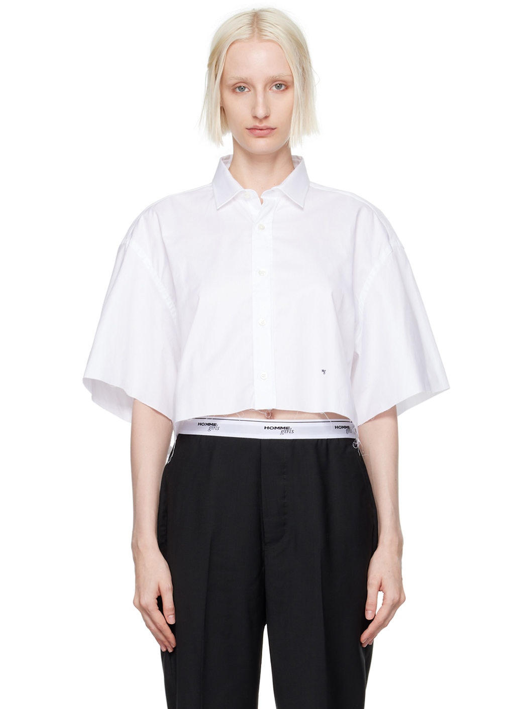 White Oversized Cut Shirt - 1