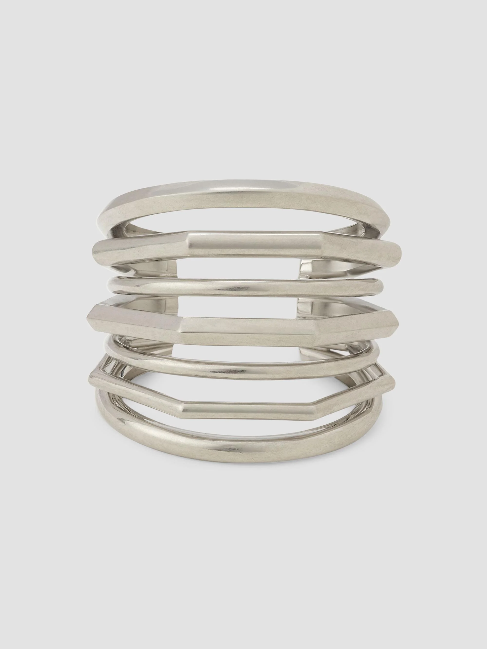 Women's Orbit Silvertone Cuff Bracelet - Antique Silver Gold - 1