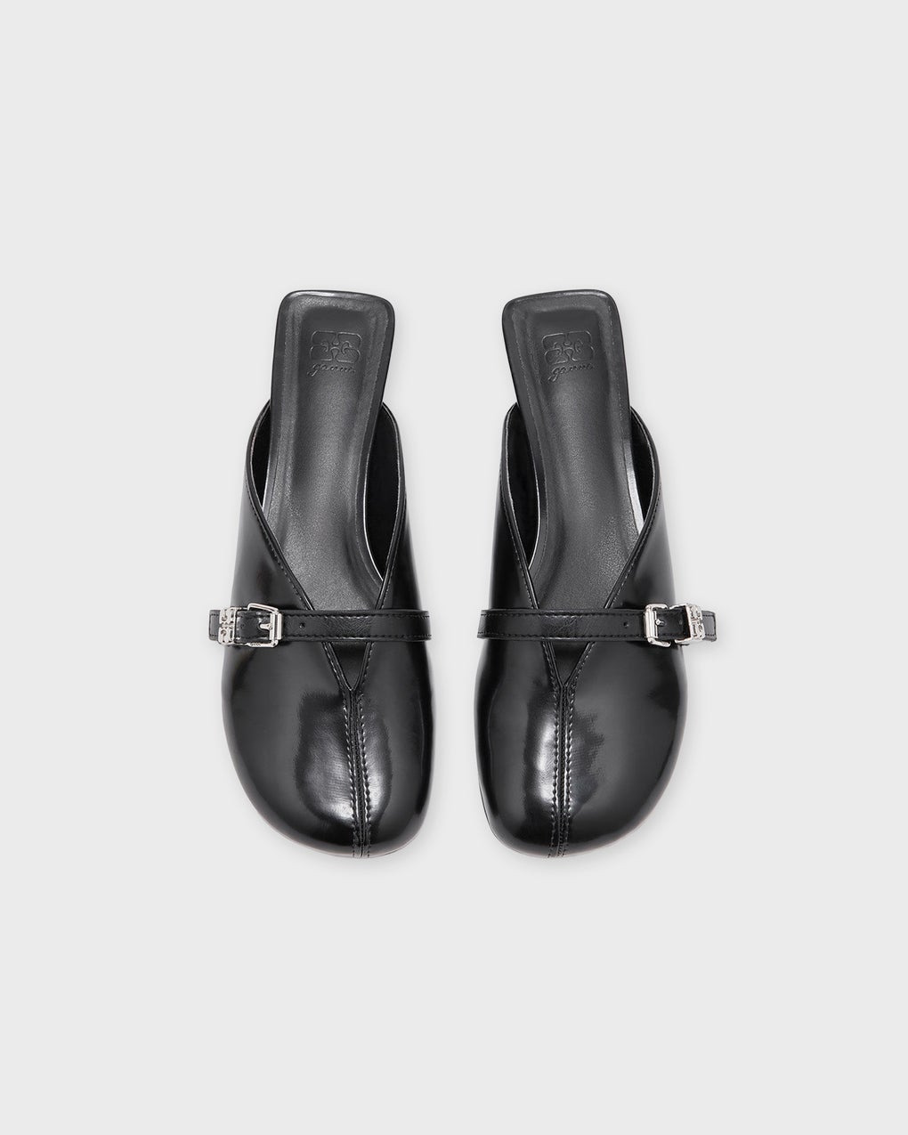 Heels Sue Kitten Heel Mule Box Oleatex Black - 3