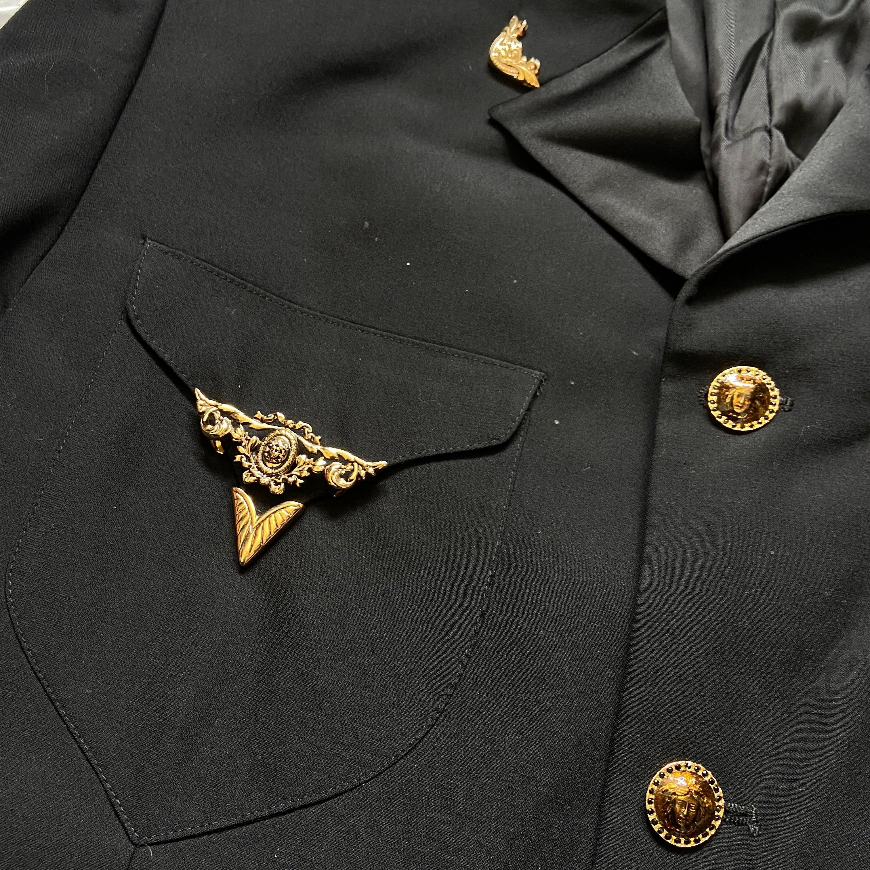 Gianni Versace 92aw gold embellishment western cowboy blazer 52 - 12