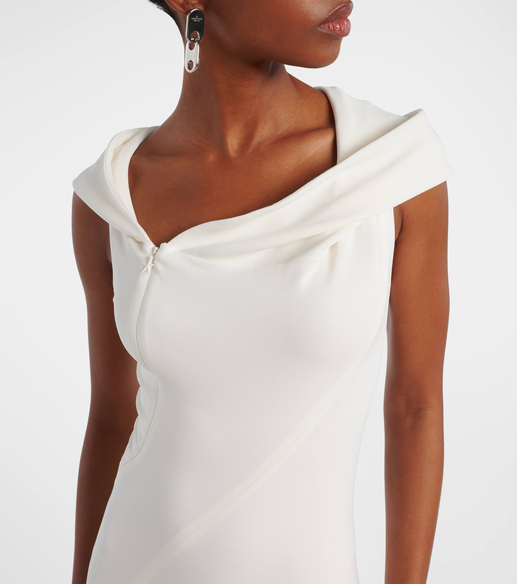 Hooded asymmetric jersey gown - 4