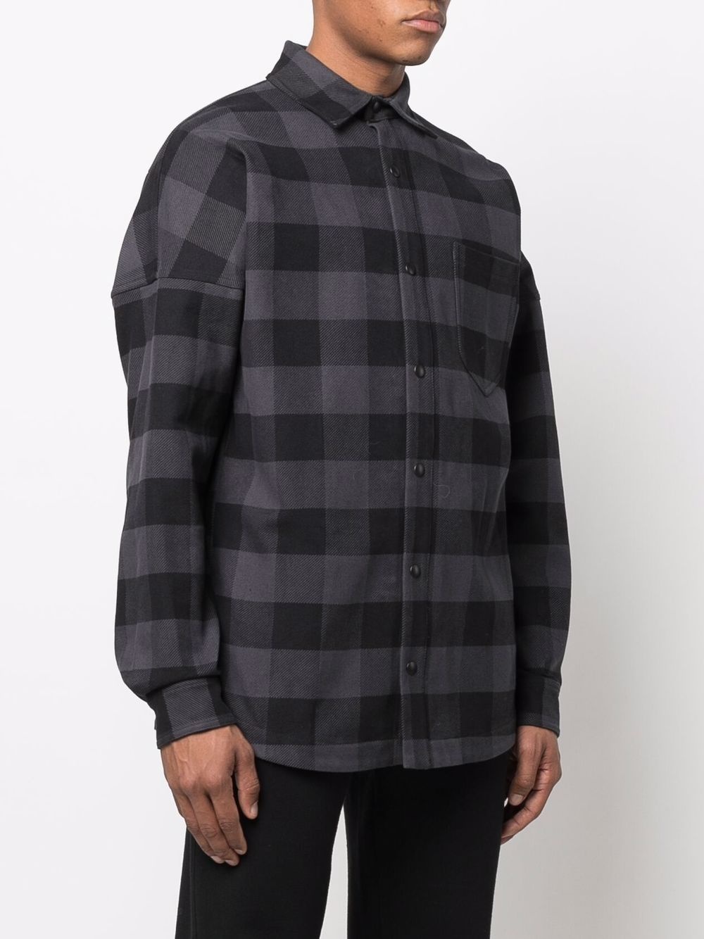 Classic-logo checked overshirt - 4