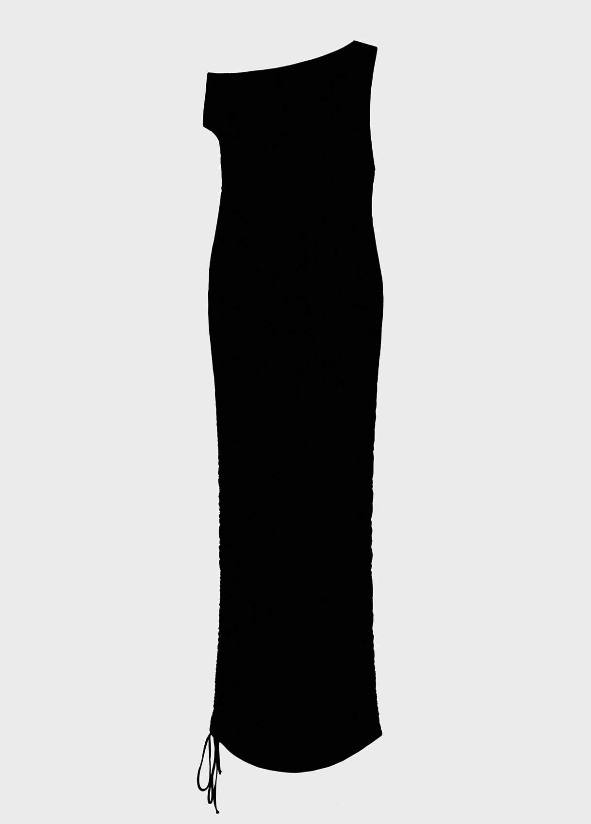 LONG JERSEY DRESS WITH DRAPING - 1