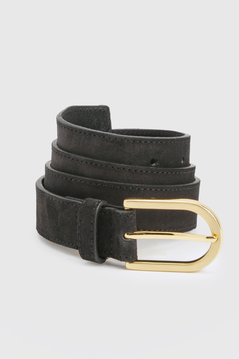 Suede Rounded Buckle Belt 3