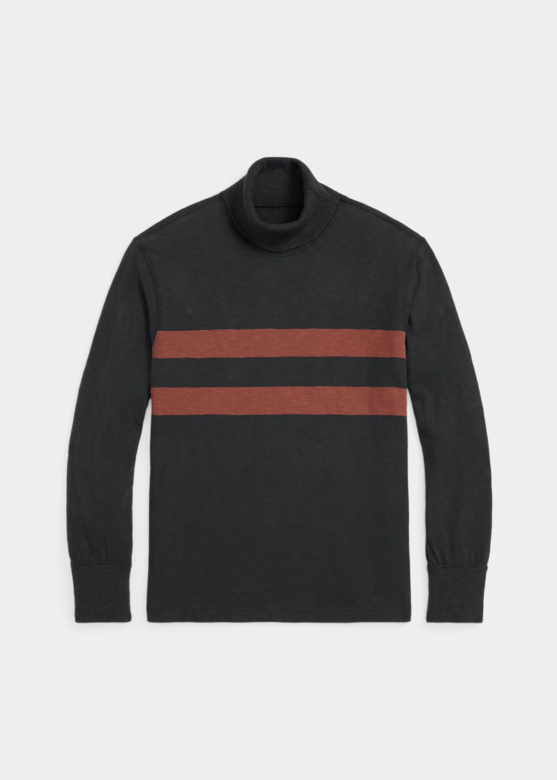 Striped Jersey Turtleneck - 1