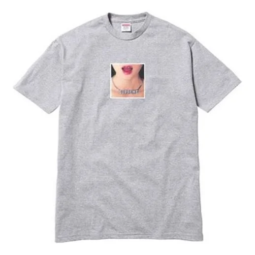 Supreme SS18 Necklace Tee Heather Grey Printing Short Sleeve Unisex Gray SUP-SS18-0041 - 1