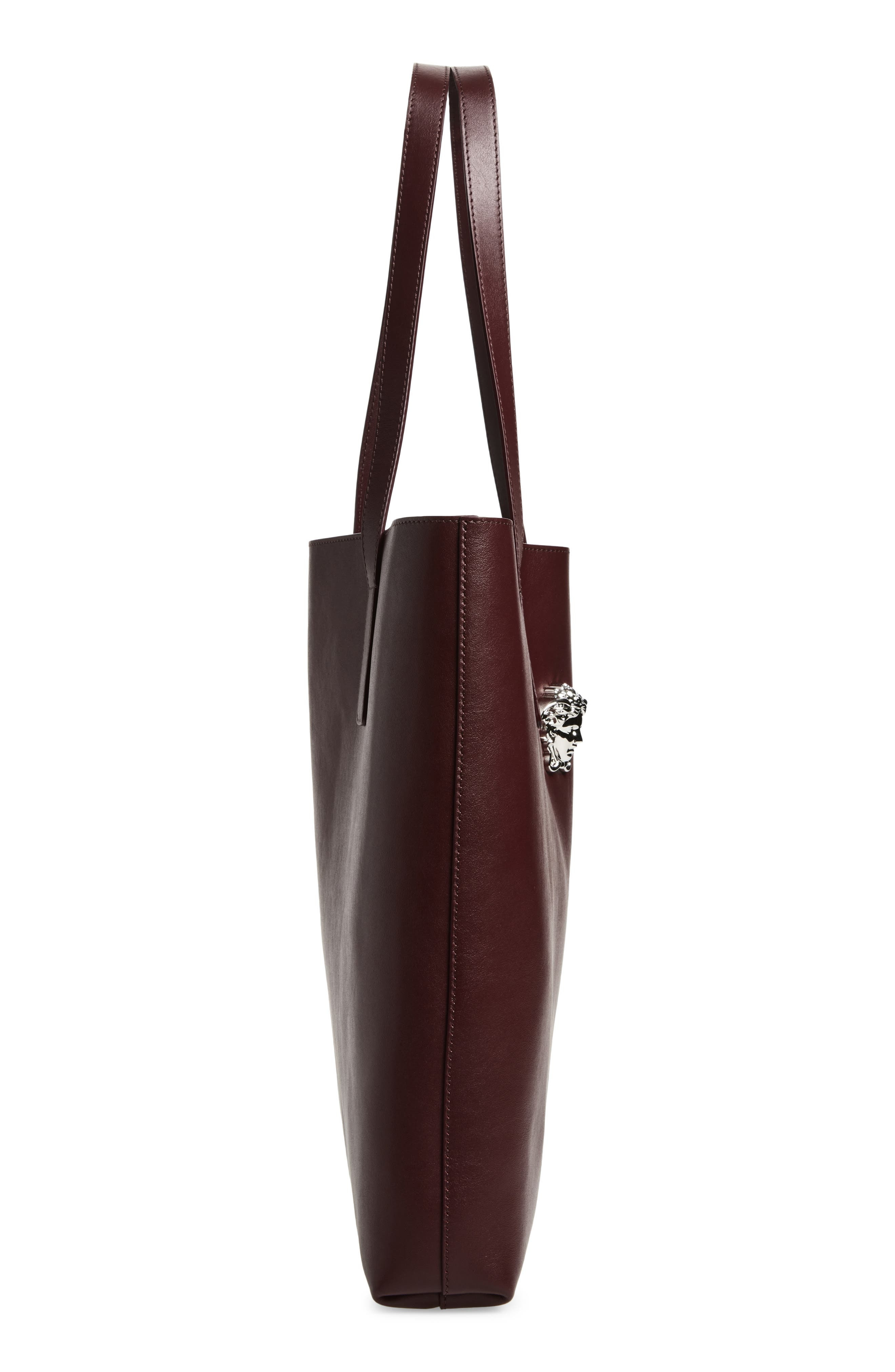 Versace Medusa Leather Tote Bag in Burgundy Palladium at Nordstrom - 5