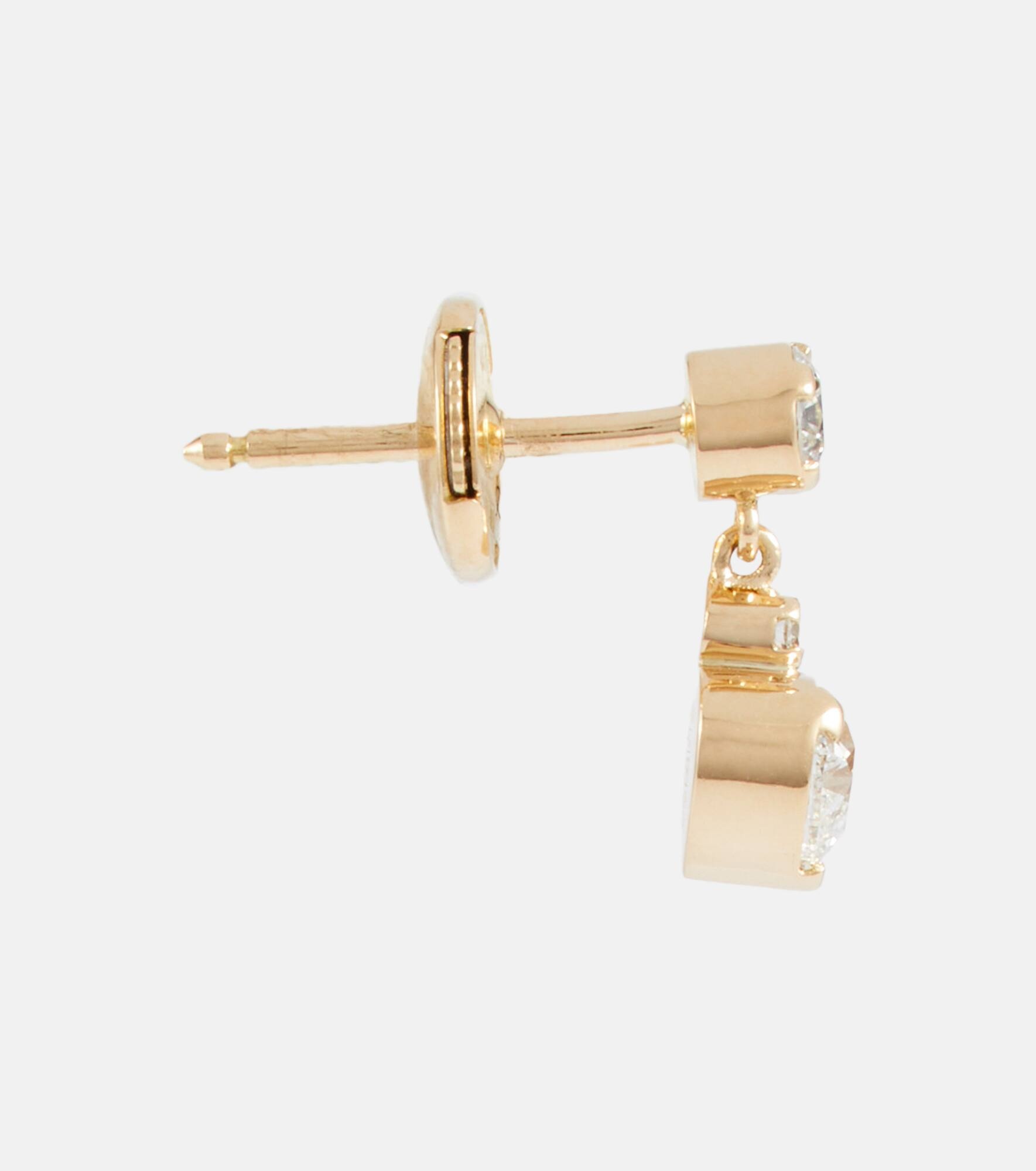 Chambre Diamant 18kt yellow gold single earring with diamonds - 4