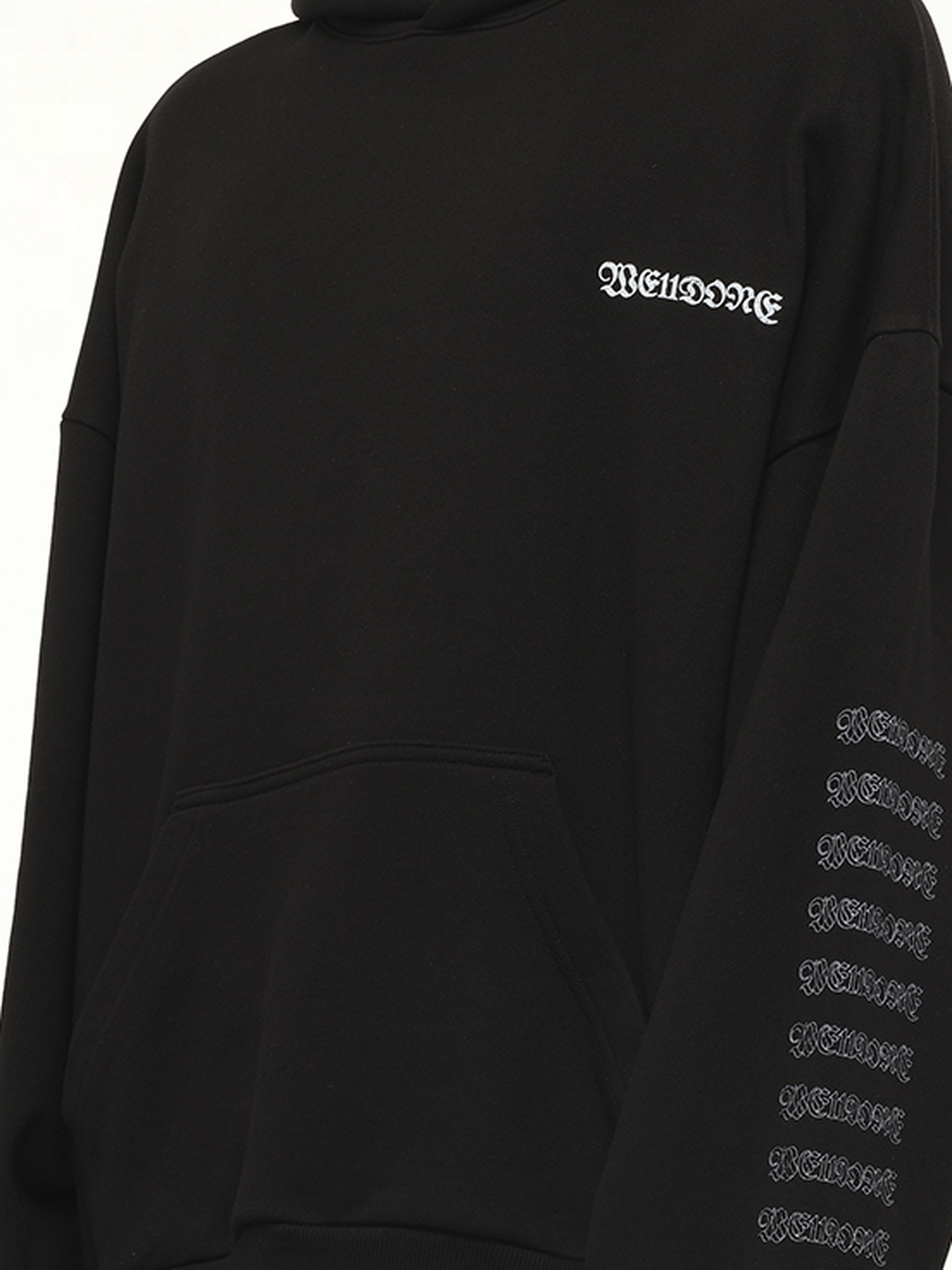 Punk Teddy Hoodie in Black - 3