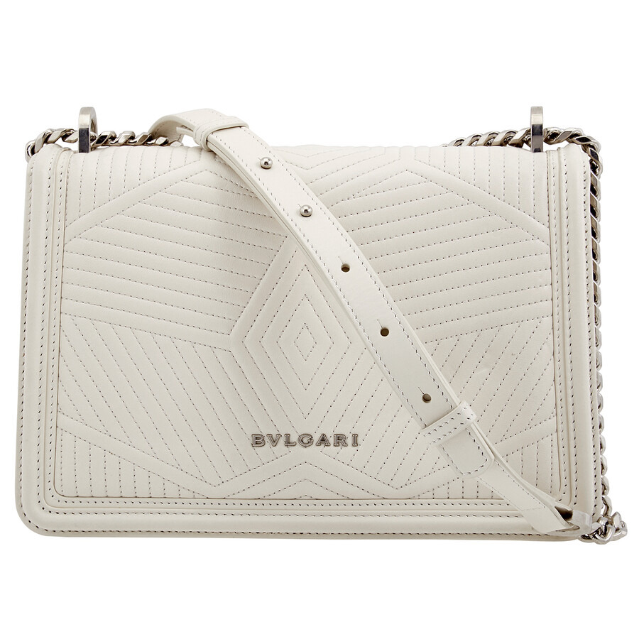 Bvlgari Serpenti Diamond Blast Shoulder Bag- White Agate - 7