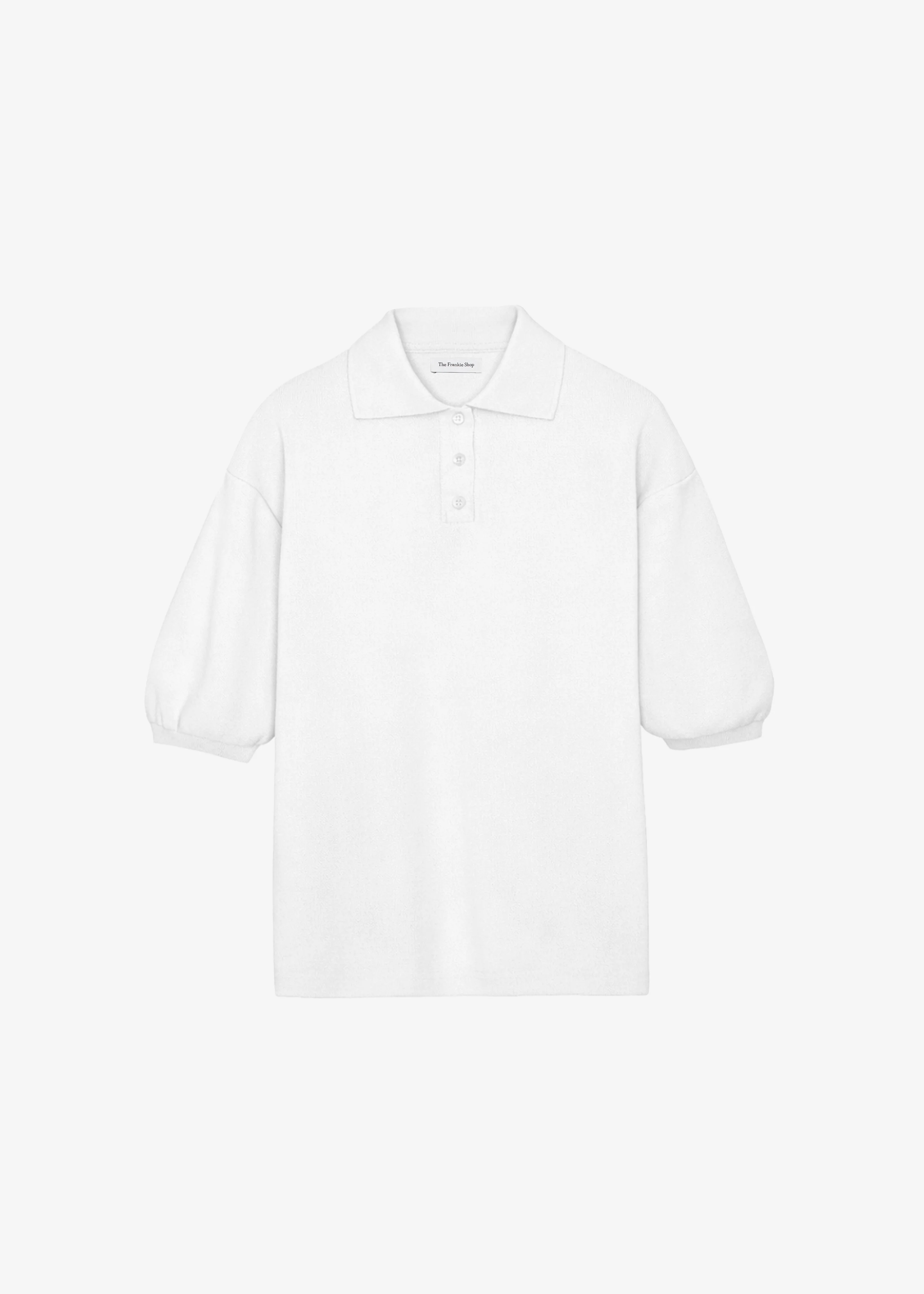 Nola Knit Polo Top - White - 1