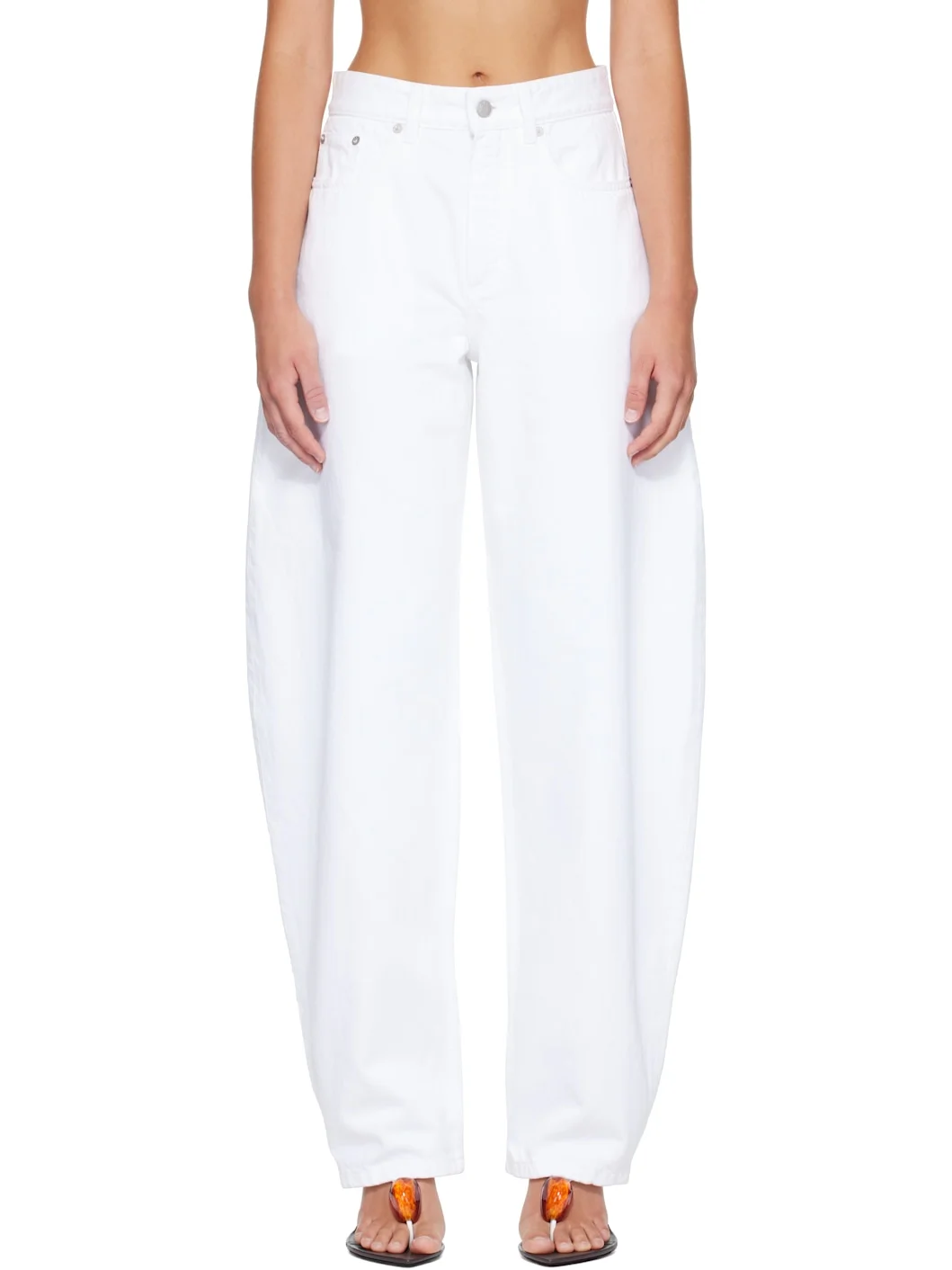 White Round Jeans - 1