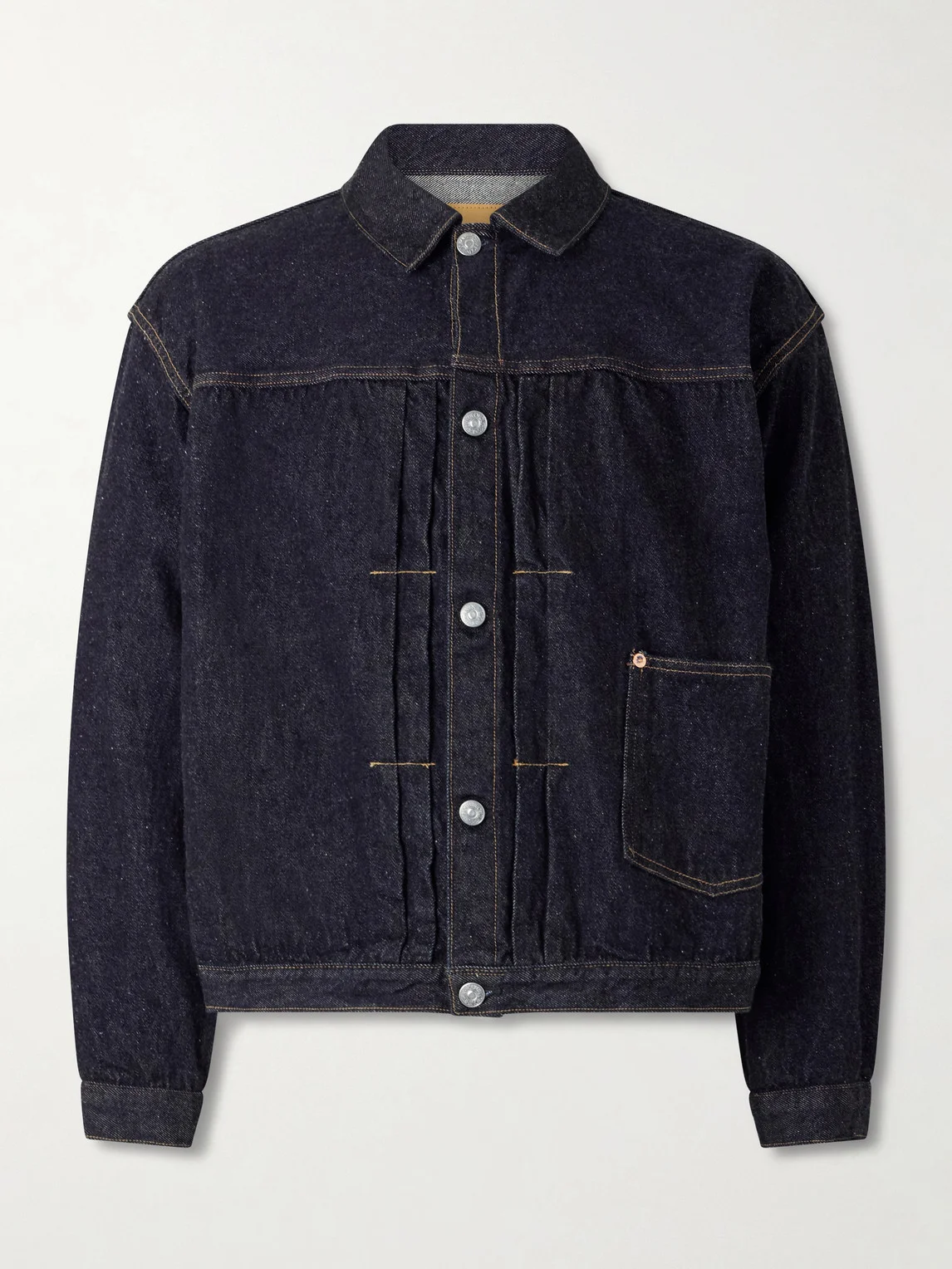 Pleated Selvedge Denim Jacket - 1