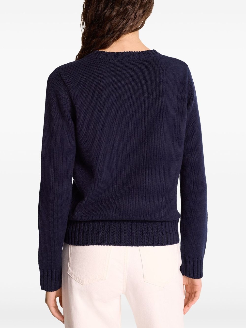 slogan-intarsia jumper - 3