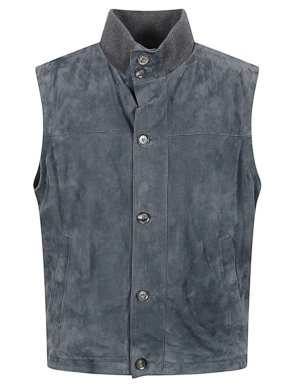 Suede leather padded vest - 1