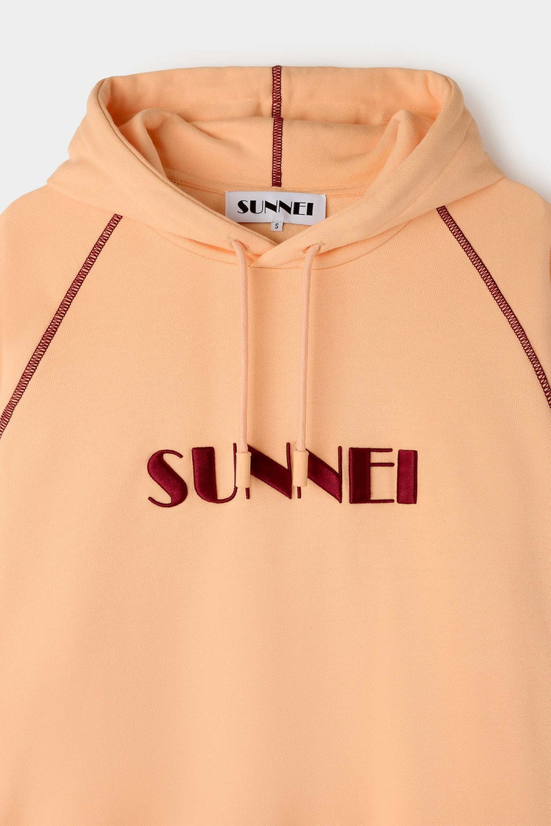 EMBROIDERED BIG LOGO HOODIE / powder pink 6