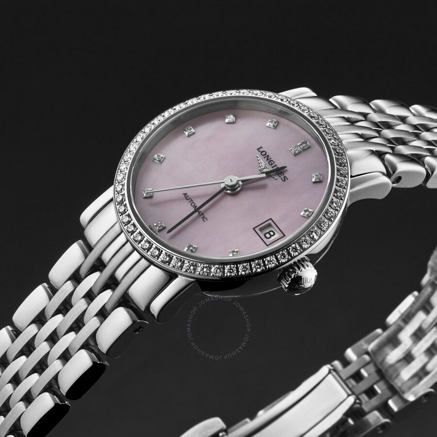 Longines Elegant Automatic Diamond Pink Dial Ladies Watch L4.309.0.89.6 - 2