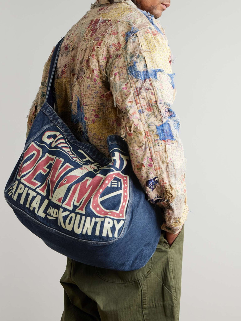 Kapital Guiding Light Printed Denim Messenger Bag outlook