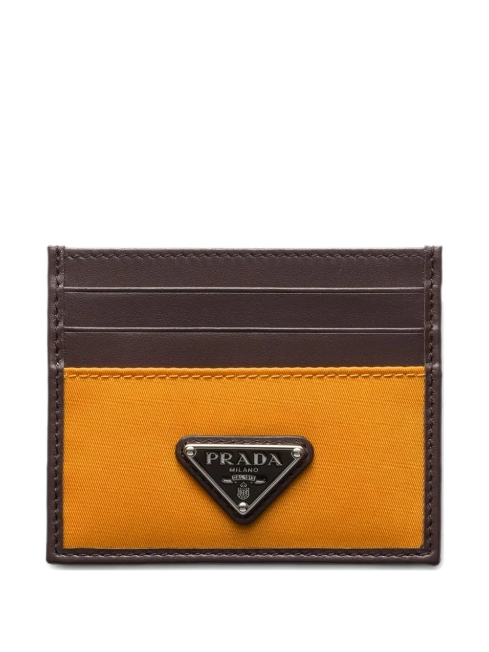 triangle-logo leather card holder - 1