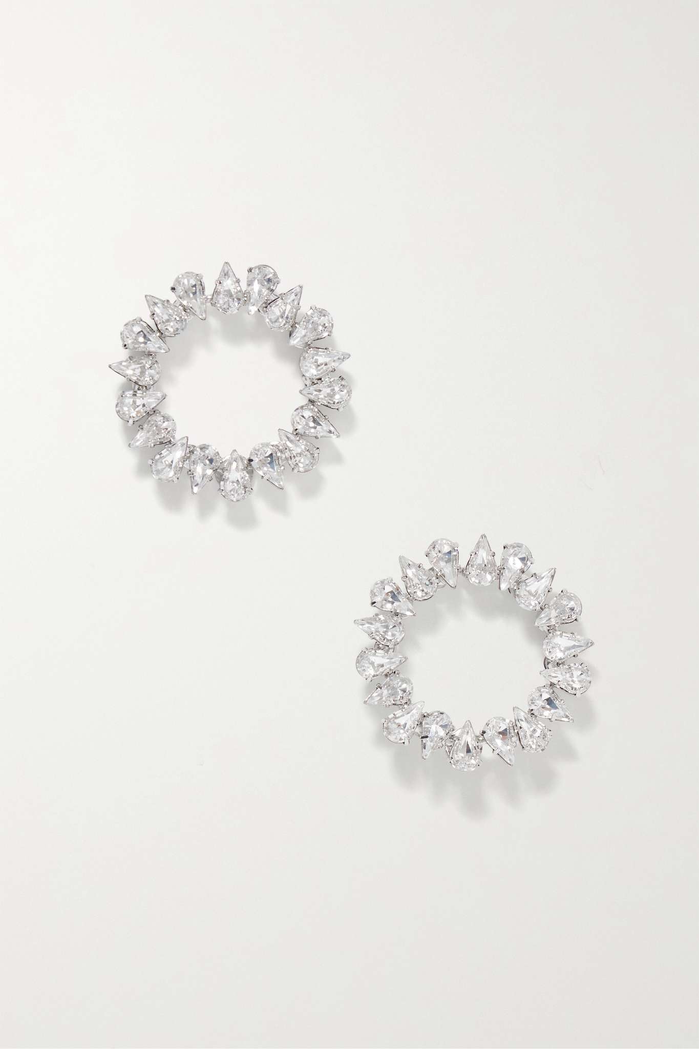 Hailey rhodium-plated crystal earrings - 1