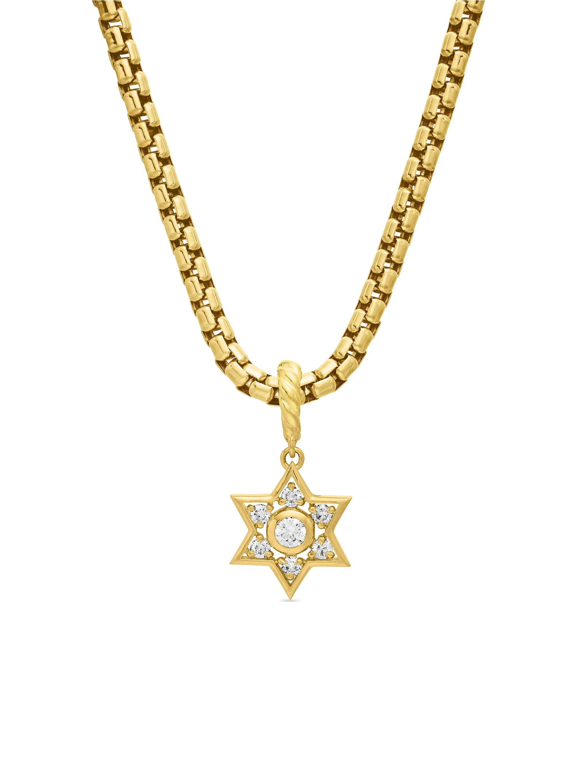 Women's Star Of David Pendant In 18K Yellow Gold With Diamonds - Diamond - 1