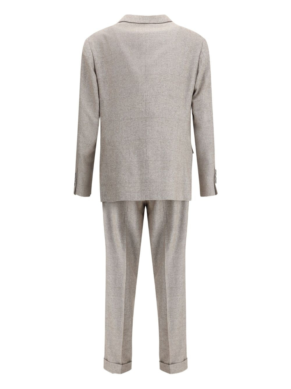 peaked-lapel check suit - 2