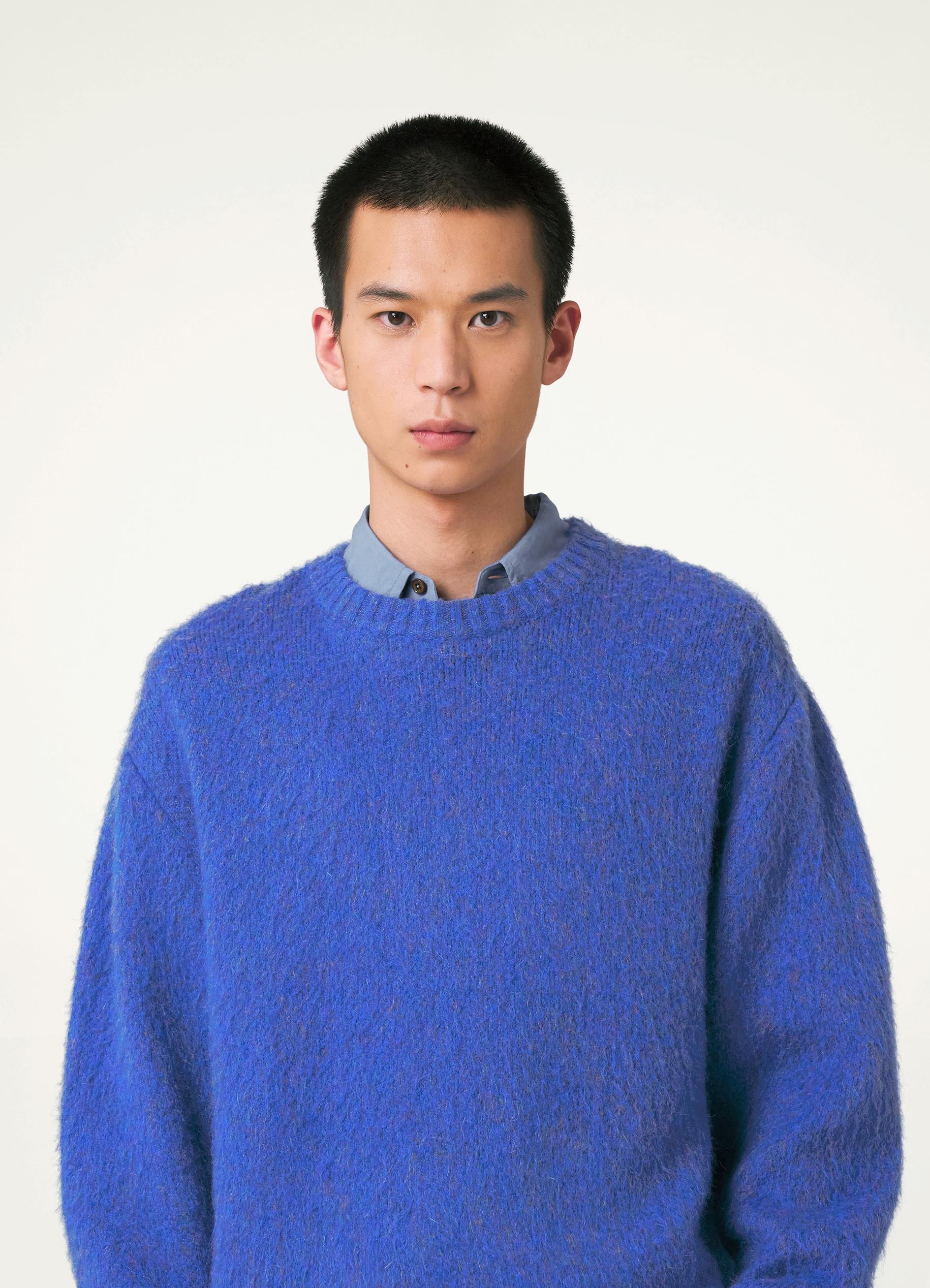 LEMAIRE cotton cashmere long-sleeve jumper - Blue